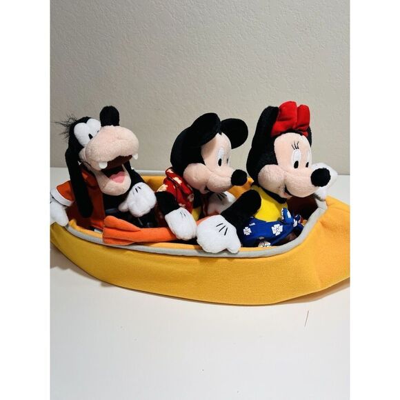 Disney Cruise Line Boat Set Minnie Mickey & Goofy Vintage Rare Yellow Plush - Picture 3 of 11